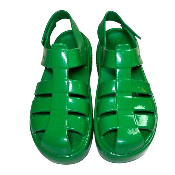 Crocs - Women’s ‘Stomp’ Fisherman High-Shine Platform Sandals - Green Ivy Size 9 - Picture 7 of 16